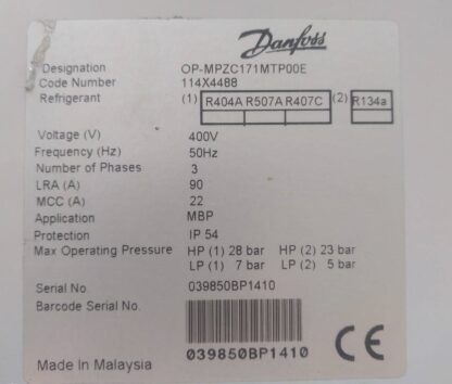 Kompressorjaam Danfoss Optima OP-MPZC171MTPOOE  /114×4488 - Image 3