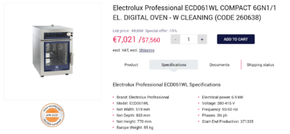 Konvektsioonahi Electrolux Professional ECD061WL COMPACT 6GN1/1 koos automaatse pesusüsteemiga - Image 2