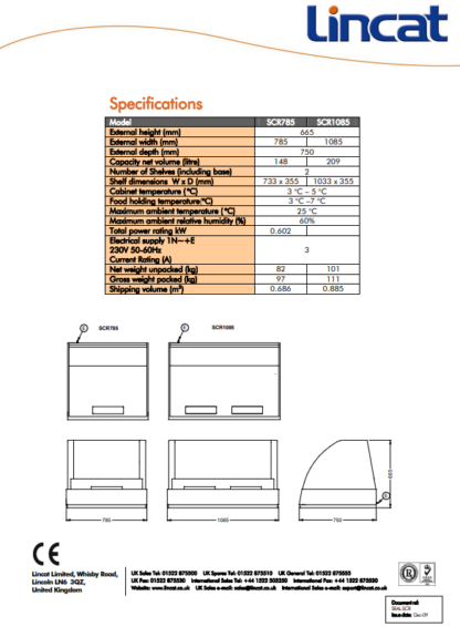 Lauapealne kondiitrivitriin/külmvitriin LINCAT SCR  785 - Image 6