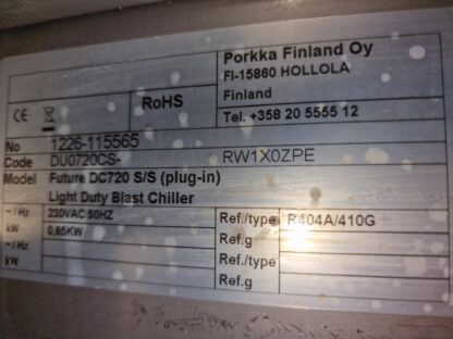 RST Roostevaba kiirjahutuskapp Porkka Future DC720 S/S LIGHT DUTY BLAST CHILLER - Image 3