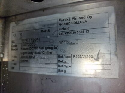 RST Roostevaba kiirjahutuskapp Porkka Future DC720 S/S LIGHT DUTY BLAST CHILLER - Image 2