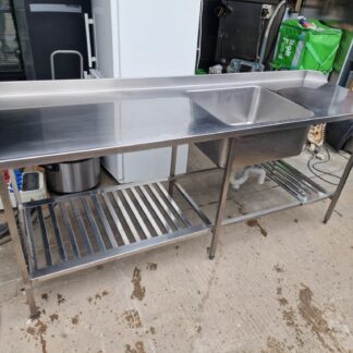 RST Roostevaba esipesulaud alusriiuliga 2100×650×900