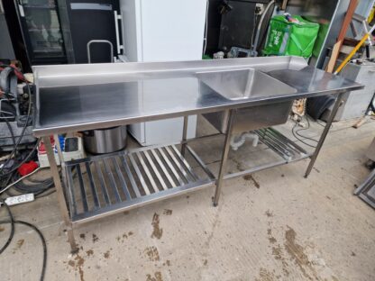 RST Roostevaba esipesulaud alusriiuliga 2100×650×900
