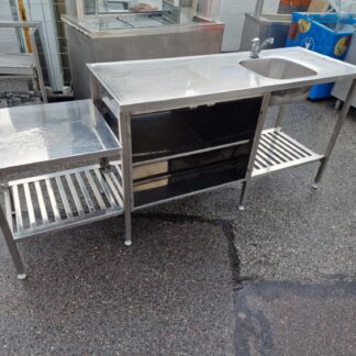 RST Roostevaba laud koos valamu ja seadme aluslauaga 2200×620×900  K