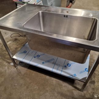 RST Roostevaba laud koos suure valamu ja alusriiuliga 1200×720×900