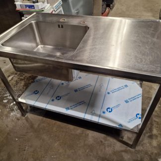 RST Roostevaba laud koos suure valamu ja alusriiuliga 1200×700×900