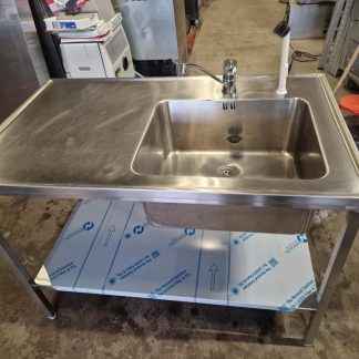 RST Roostevaba laud koos suure valamu ja alusriiuliga 1200×700×900