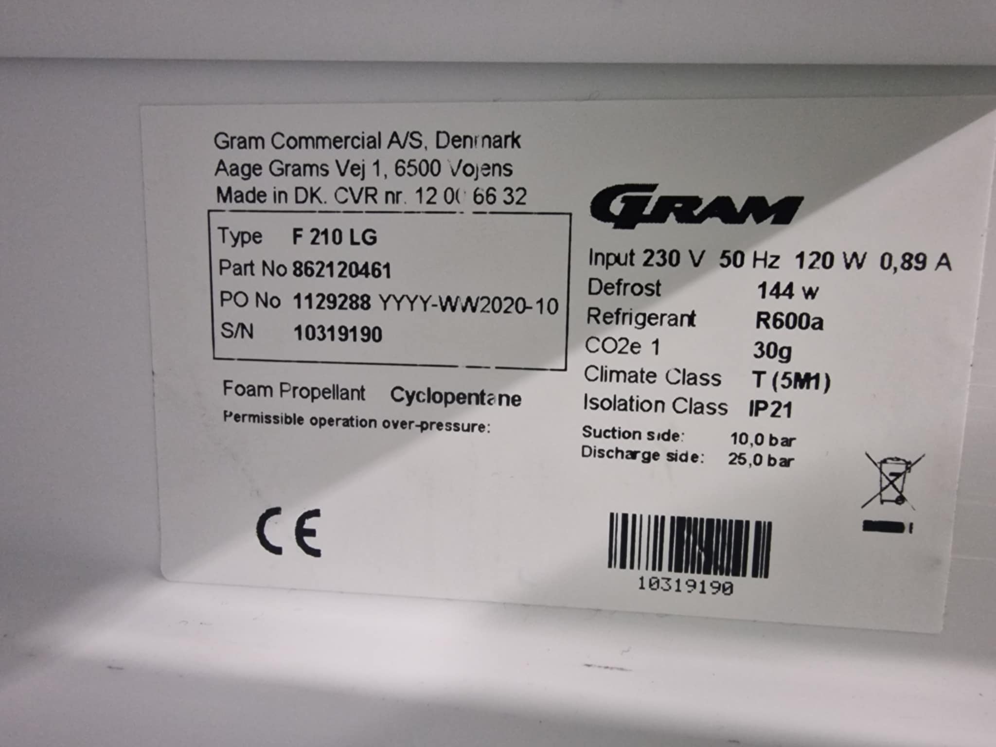 Letialune sügavkülmkapp Gram F210 LG - Image 2