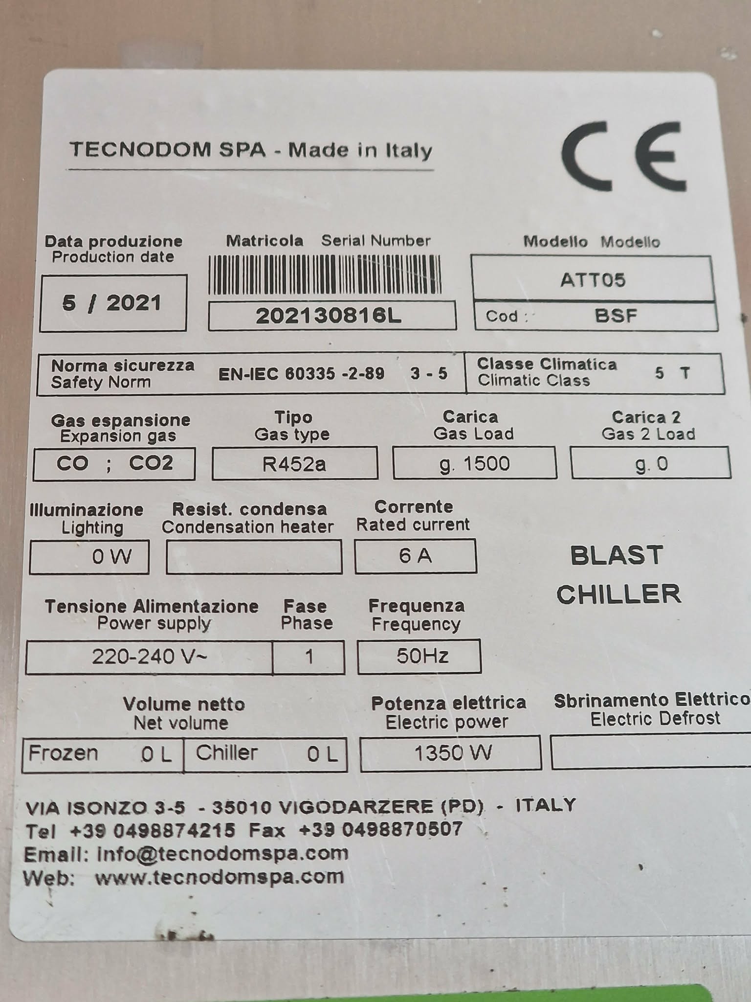 Kiirjahutus/kiirkülmutuskapp Tecnodom ATT05 2021a.mudel - Pilt 4