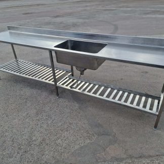 RST Roostevaba laud koos alusriiuli ja suure valamuga 3200×620×900