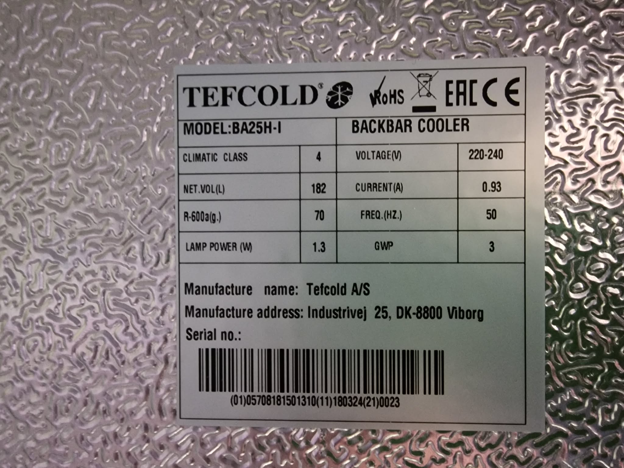 Letialune baarikülmkapp Tefcold BA25H-I - Image 6