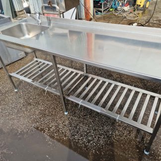 RST Roostevaba laud koos alusriiuli ja suure valamuga 2000×650×900