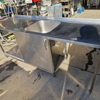 RST Roostevaba laud koos nõudepesumasina avaga,alusriiuli ja suure valamuga 2200×650×900