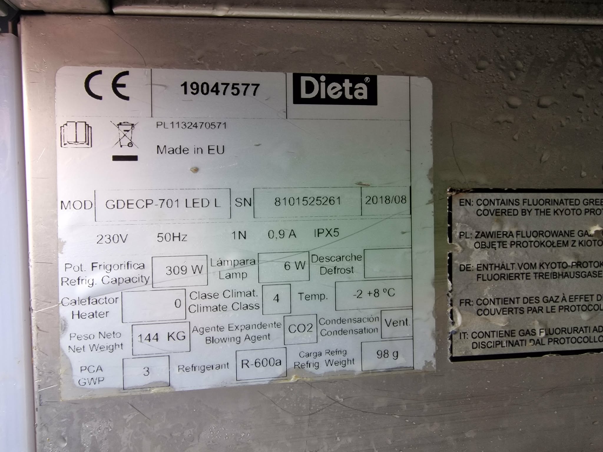 RST Roostevaba külmkapp Dieta GDECP-701 LED GN2/1 - Image 4