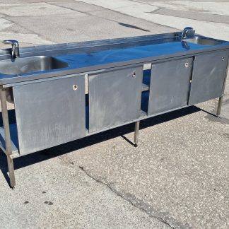 RST Roostevaba laud koos kapi,kahe valamu ja automaatsegistiga 2560×600×900