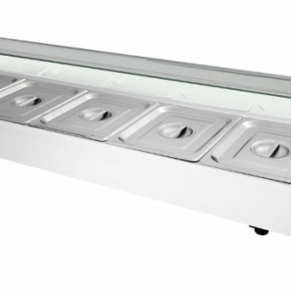 Tööpinnale paigaldatav kuummarmiit - 5x GN 1/2 - 1,8 kW - klaasist piisakaitsega