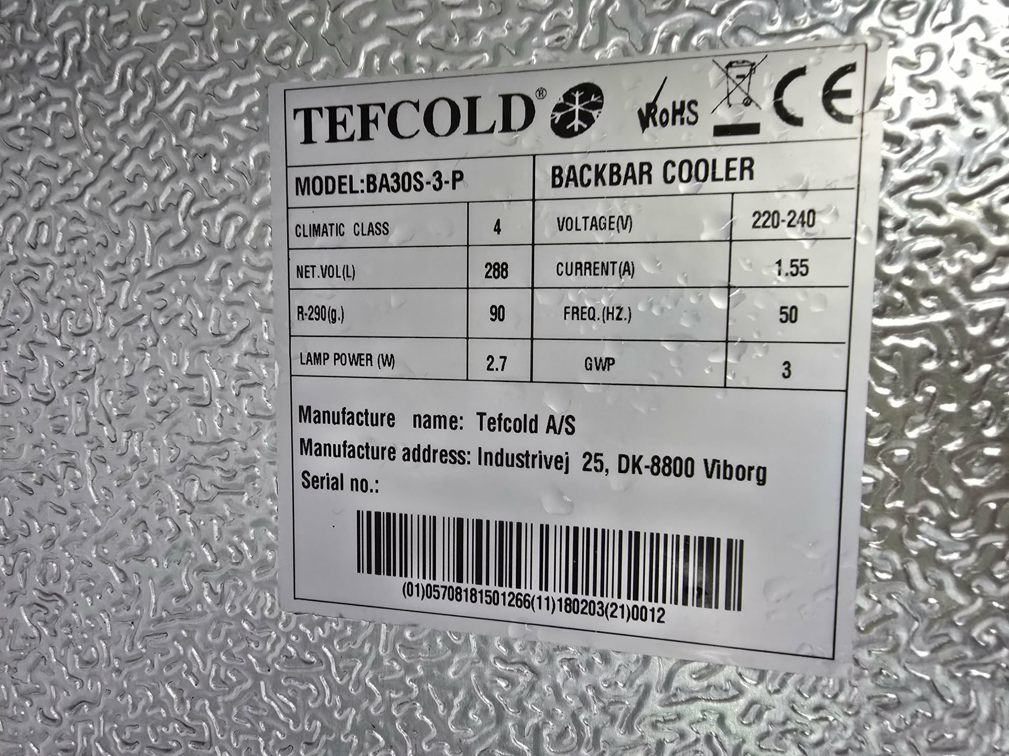 Baari letialune külmkapp Tefcold BA30S-3-P - Pilt 3