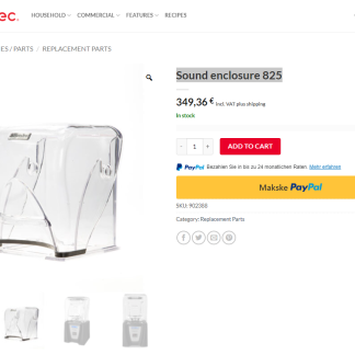 Blenderi Blentec ICB5/ABC5   plastikkaas/Sound enclosure 825